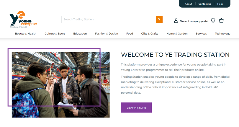 YE Trading Station welcome screen built by OWA in Drupal
