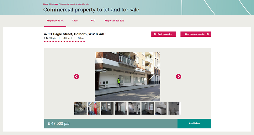 London Borough of Camden individual property page built by OWA
