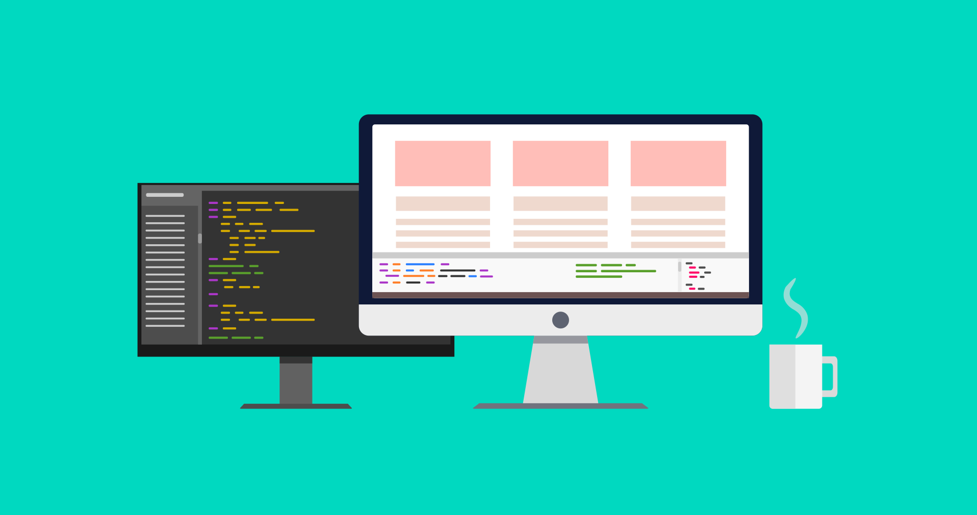 graphic showing headless CMS architecture with back-end CMS and separate front-end application