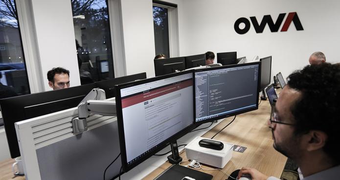 Developers working in the OWA office
