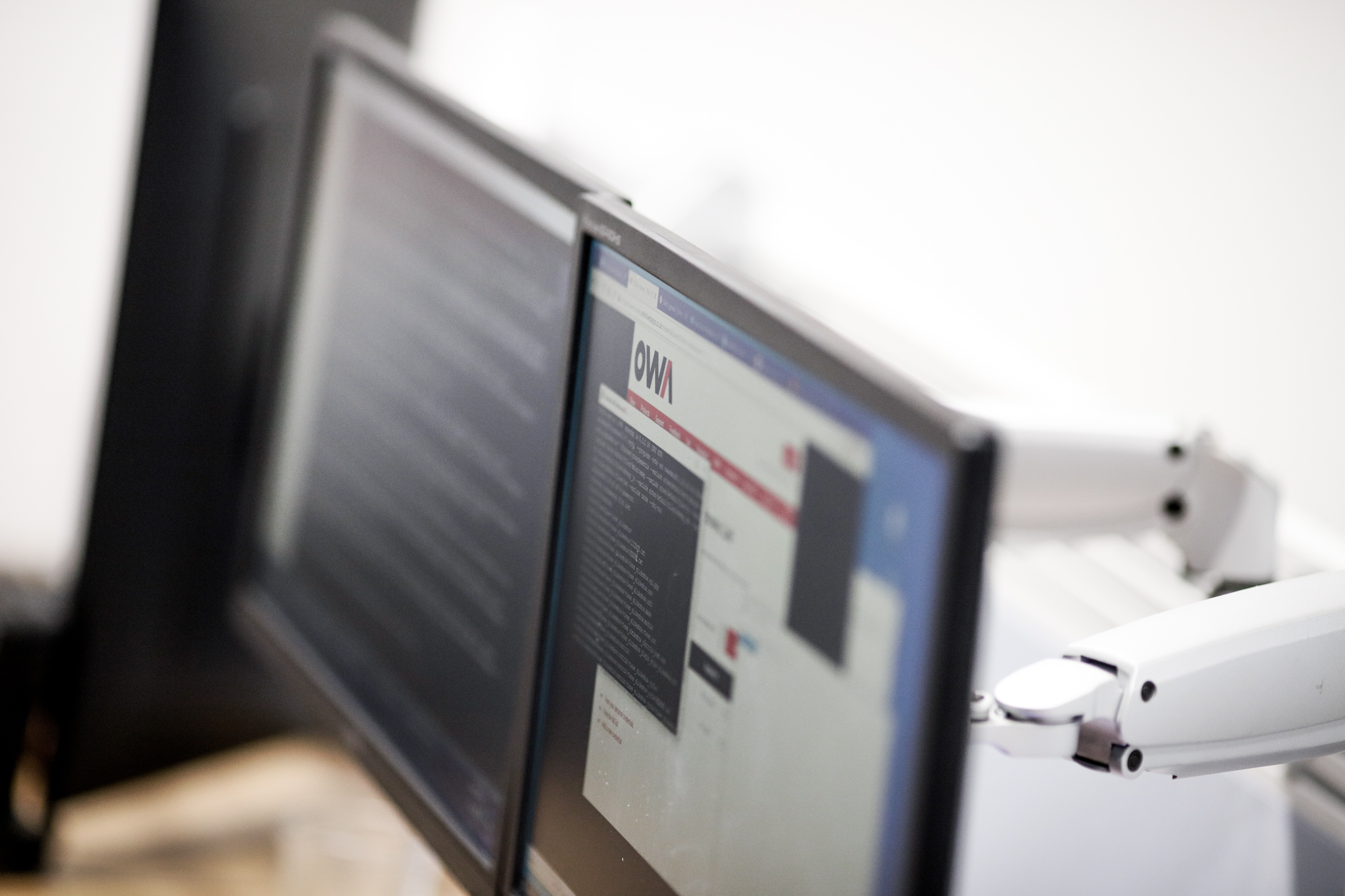 Two monitors side by side.