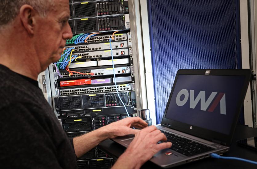 OWA team member checking client web application hosting