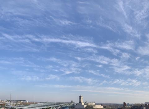 London sky without aeroplanes