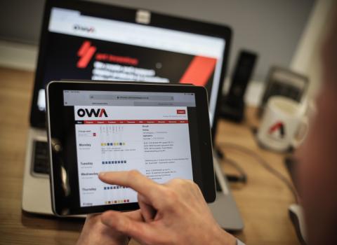 OWA systems on tablet and laptop screens