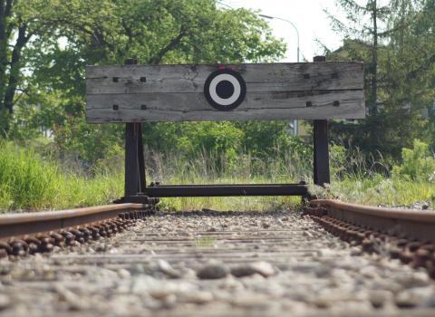 photograph showing train track buffers as support for Windows Server 2012 ends in October 2023