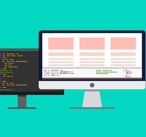 graphic showing headless CMS architecture with back-end CMS and separate front-end application