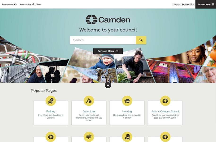 London Borough of Camden homepage