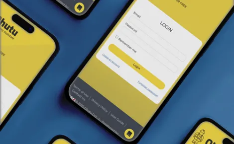  Multiple phone screens displaying a mobile application developed by OWA