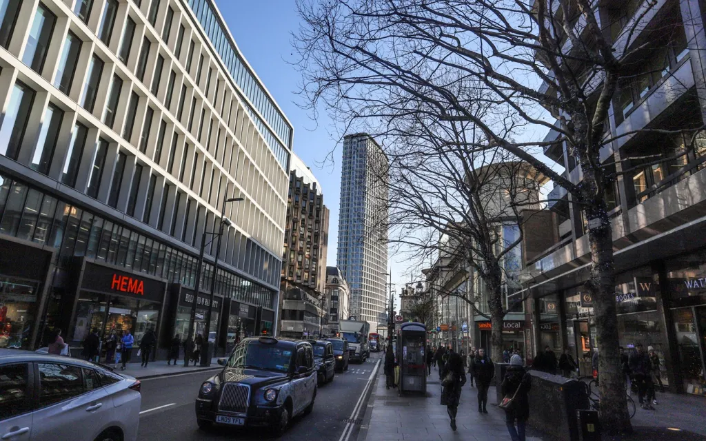 People walking in the streets of London.