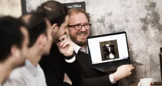 Development meeting for a web application
