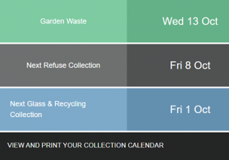 Hart District Council bin collection calendar built in Drupal by OWA