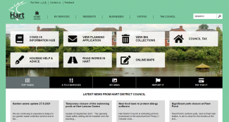 Hart District Council welcome screen built by OWA in Drupal