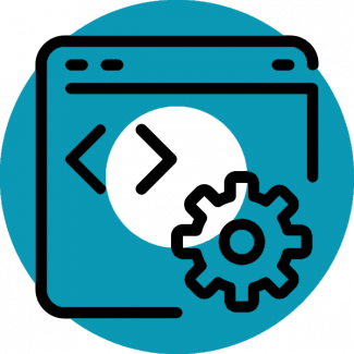 illustrated graphic showing OWA bespoke web application, mobile app and CMS website development
