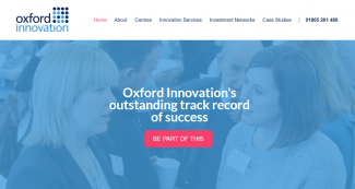 Oxford Innovation website screen