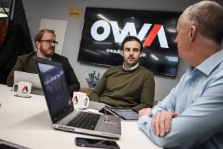 Our team in a web development project meeting