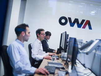 Our web development team working in our offices