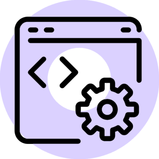 graphic depicting development icons for grant management project